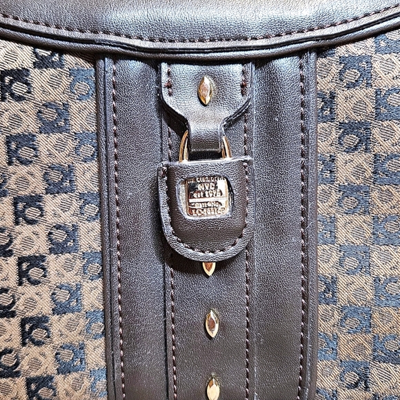 Y2K Liz Claiborne Monogram Shoulder Bag Brown Crescent Purse Retro Fairycore 00s - Picture 5 of 12